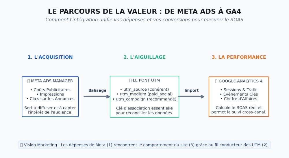 Le parcours de la valeur - De Meta Ads a GA4